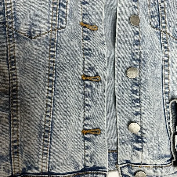 NWT Free People x Driftwood Trucker Bandana Insert Denim Jacket xs - Picture 12 of 12